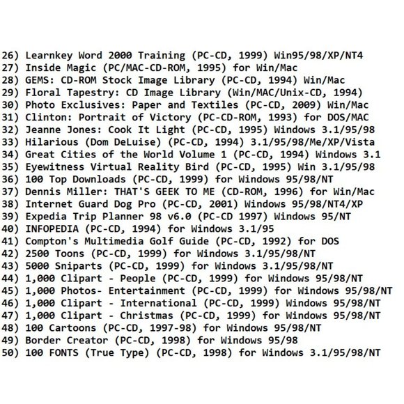 100 MISC CD-ROM LOT 3&4 - PC Software Lot CLEARANCE - NEW CD's in Sleeves - Picture 3 of 8